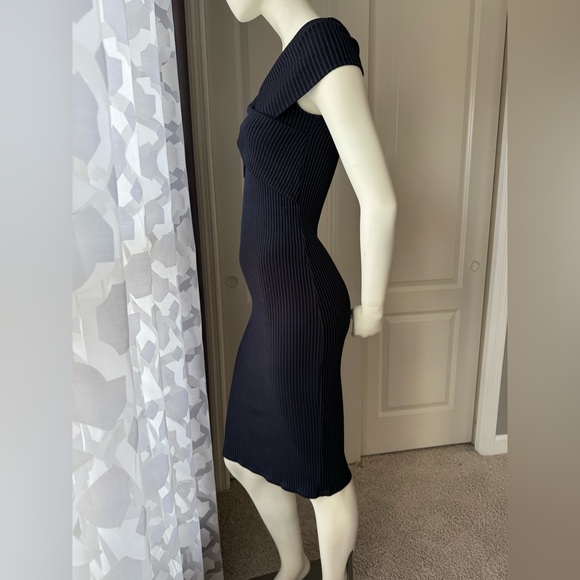 Michael Kors Cross-Collar Ribbed Dress - Picture 3 of 5